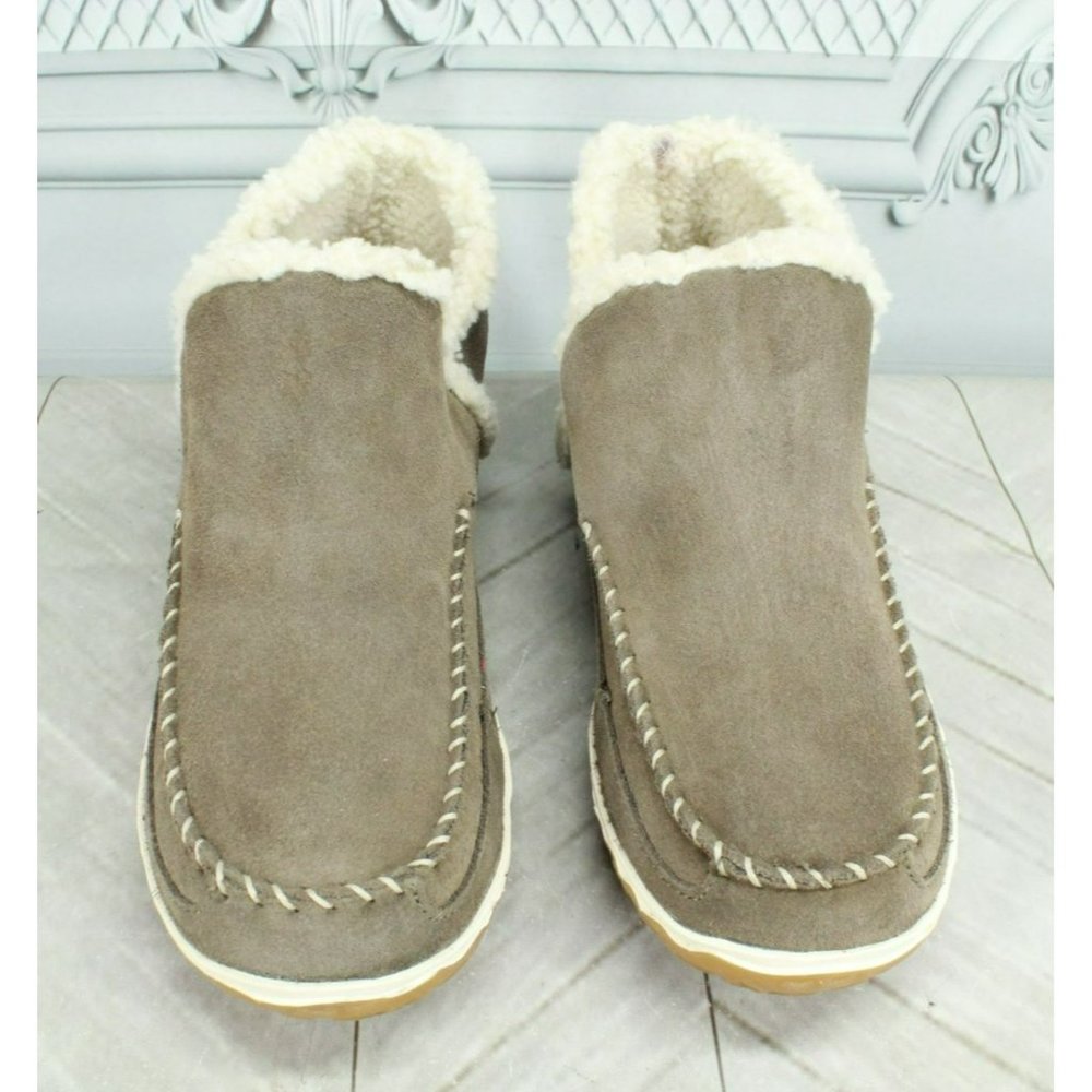 LL Bean Gray  Suede Slip On Mountain Moccasin Slippers Boot Size 7 M - Picture 5 of 9